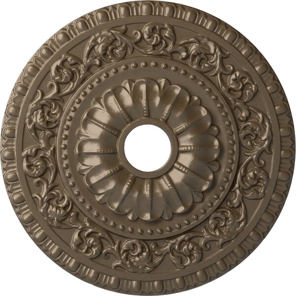 Ekena Millwork Vaduz Ceiling Medallion (Fits Canopies up to 3 1/2"), 23 1/2"OD x 3 1/2"ID x 2 1/8"P, Warm Silver CM23VAWSS - main